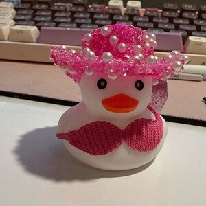 Pink Pearl-Embellished Rubber Duck with Bikini